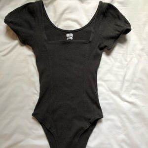 Urban Outfitters square neck black bodysuit